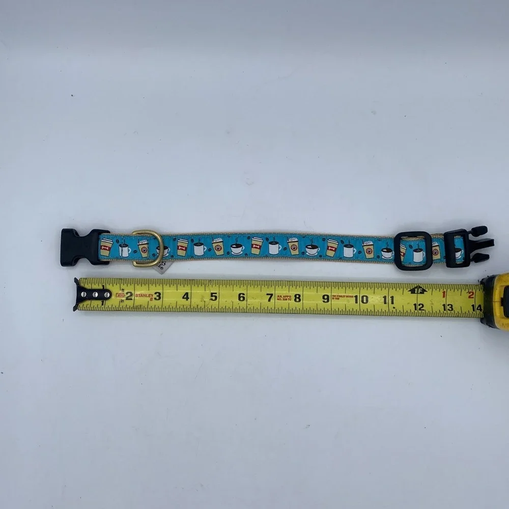 Coffee Nut Pattern Coffee Nut Dog Collar Small 9 to 15 inches 5/8 inch Narrow...